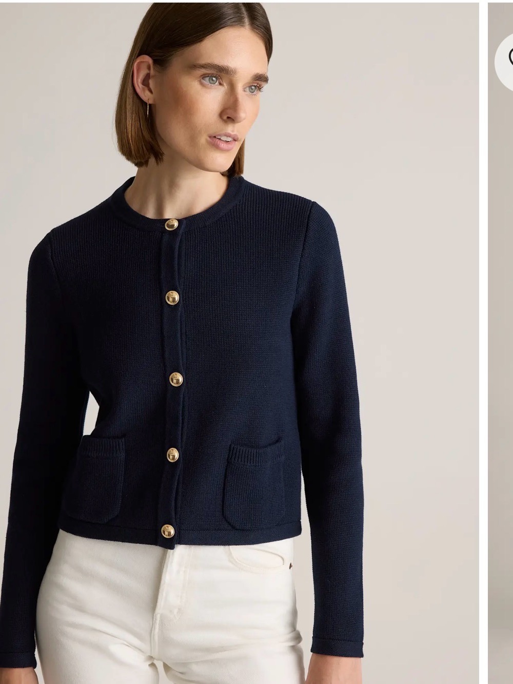 NWT Quince 100% Organic Cotton Sweater Jacket, size medium